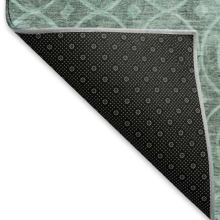 10' X 14' Geometric Washable Area Rug With UV Protection (691902) - Teal / Aqua