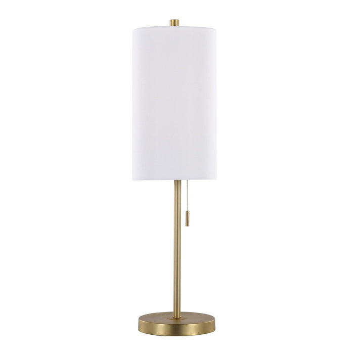Bounty - Metal Buffet Lamp with Usb (Set of 2) - Gold Metal, White Linen