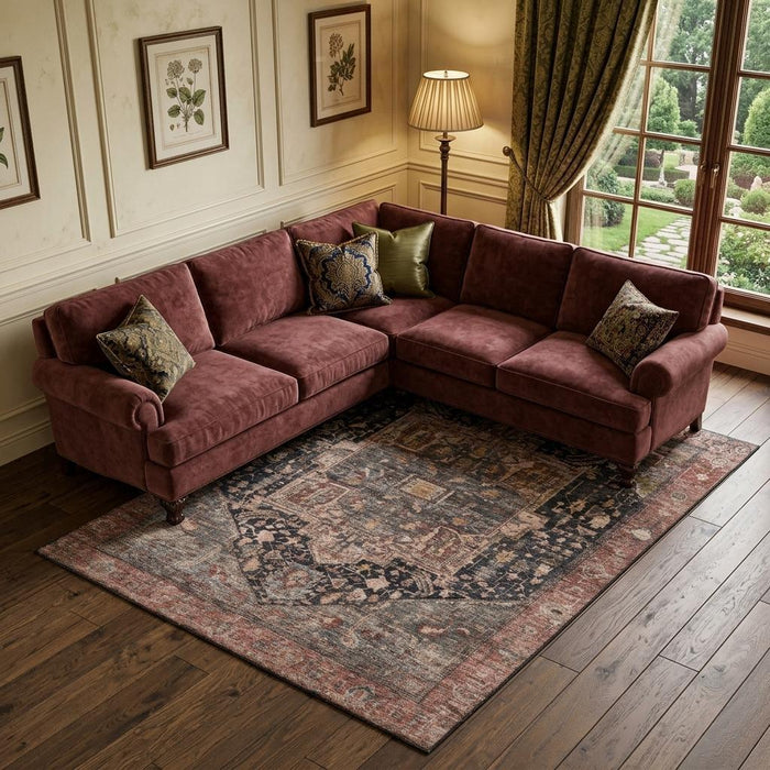 10' X 14' Oriental Washable Area Rug With UV Protection (692400) - Charcoal / Gold / Rust