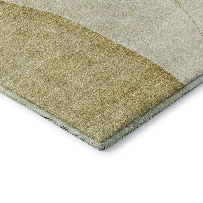 10' X 14' Abstract Washable Area Rug With UV Protection (656573) - Gold / Beige
