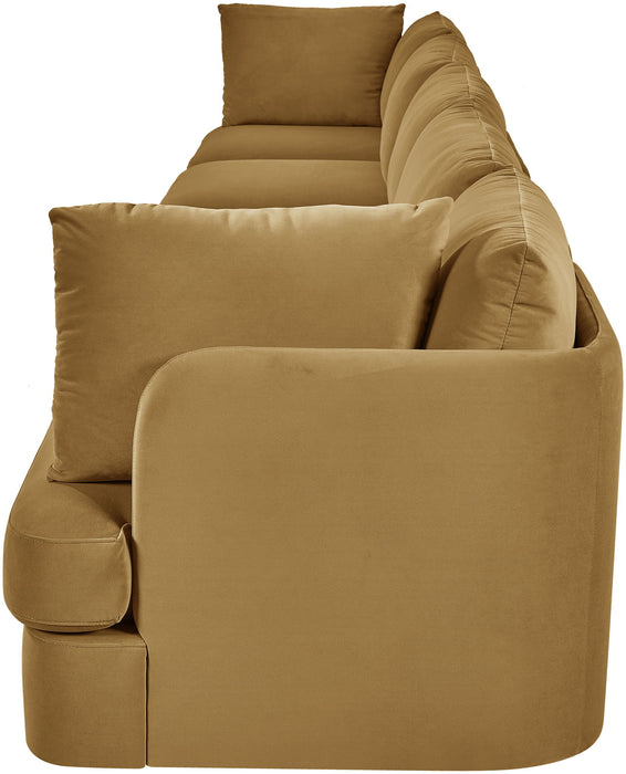 Meridian Furniture Hammond velvet performance fabric 5-piece sectional sofa with plush upholstery and modern design.