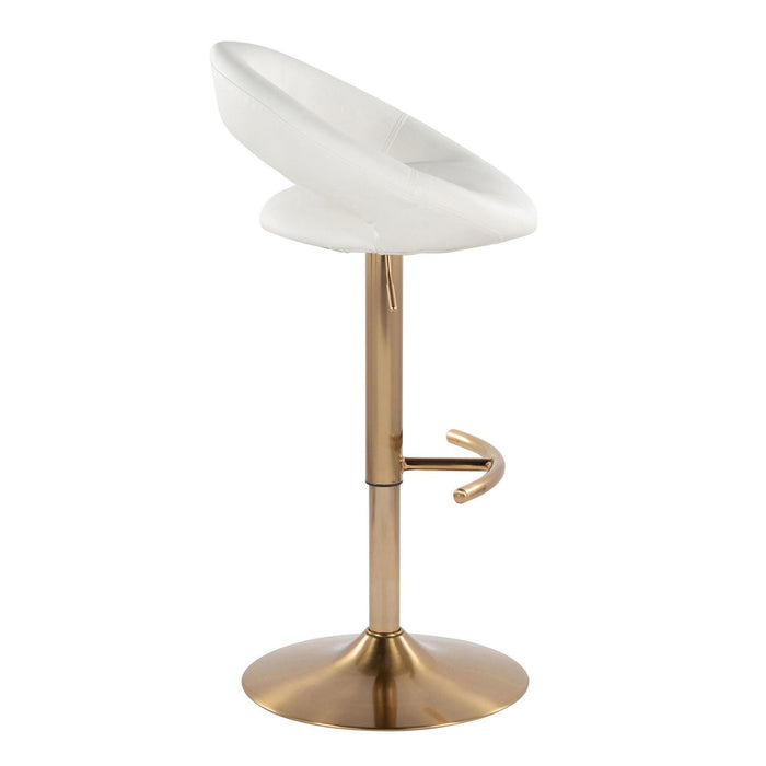 Posh - Glam Adjustable Barstool With Swivel - Gold Metal (Set of 2)