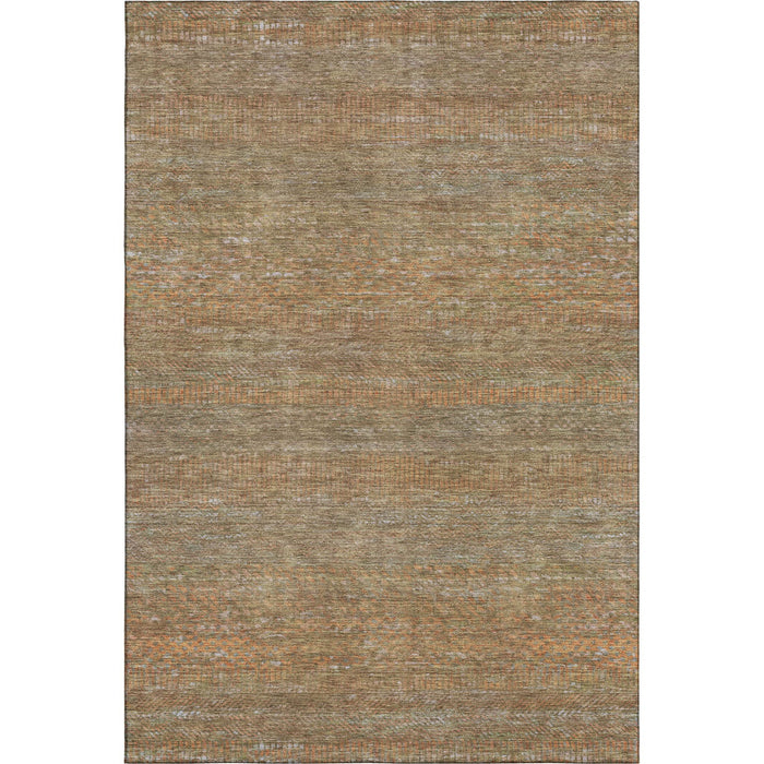 10' X 14' Striped Washable Area Rug With UV Protection (695480) - Taupe / Brown / Copper