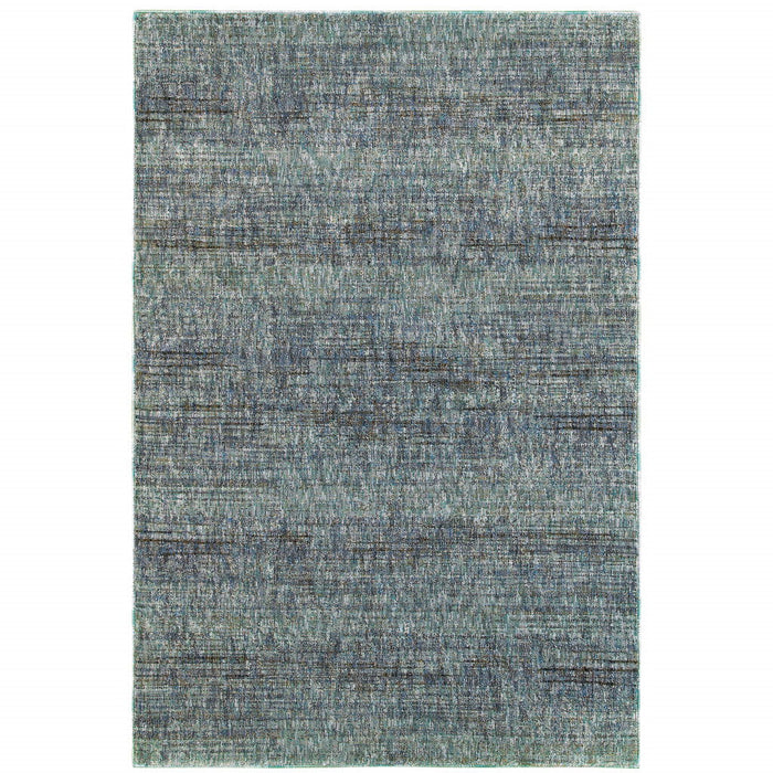 9' x 12' Power Loom Area Rug - Blue And Gray