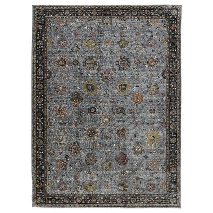 10' X 14' Floral Medallion Area Rug - Black