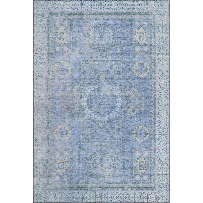 10' X 14' Oriental Washable Area Rug With UV Protection (699764) - Blue / Gray