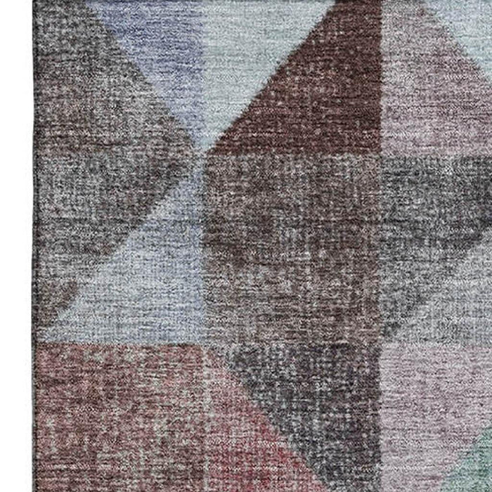 10' X 14' Geometric Washable Area Rug With UV Protection (710741) - Silver / Purple / Blue