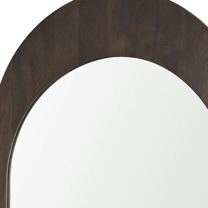 48" Solid Arch Framed Accent Mirror - Brown