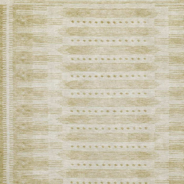 10' X 14' Geometric Washable Area Rug With UV Protection (708019) - Gold / Beige