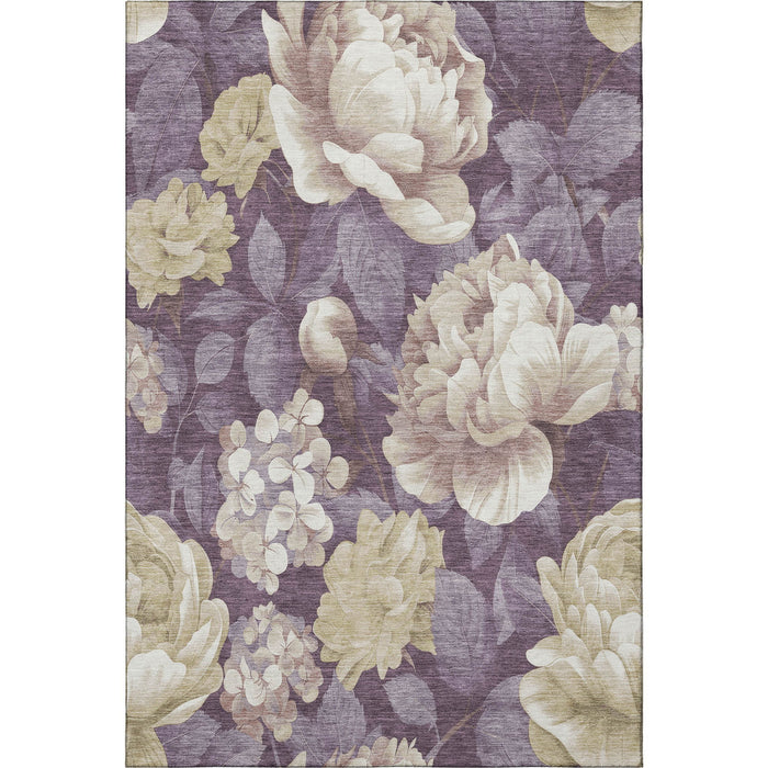 10' X 14' Floral Washable Area Rug With UV Protection (694430) - Beige / Ivory / Tan