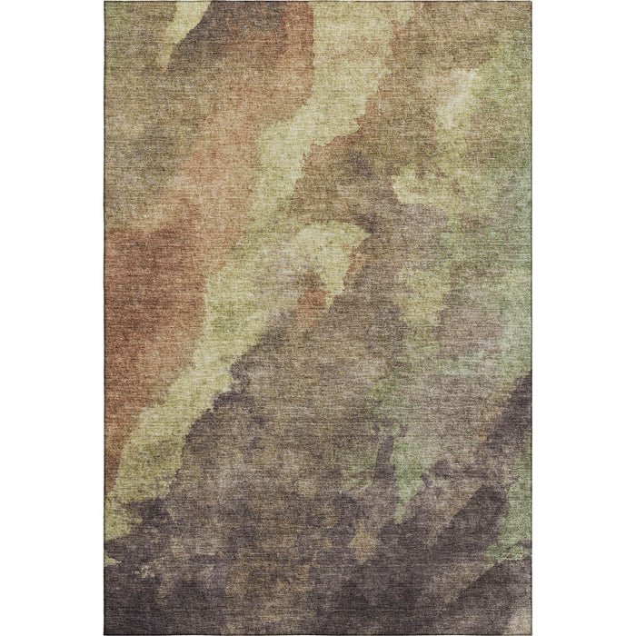 10' X 14' Abstract Washable Area Rug With UV Protection (710076) - Coffee / Taupe