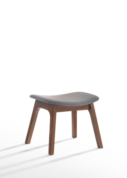 Solid Color Lounge Chair With Ottoman - Gray And Walnut