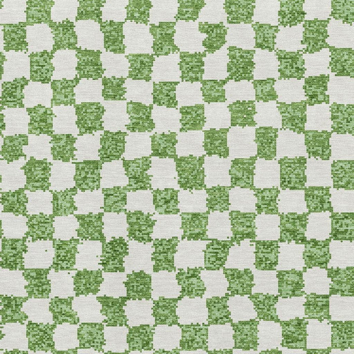 10' X 14' Geometric Washable Area Rug With UV Protection (709384) - Green / Ivory
