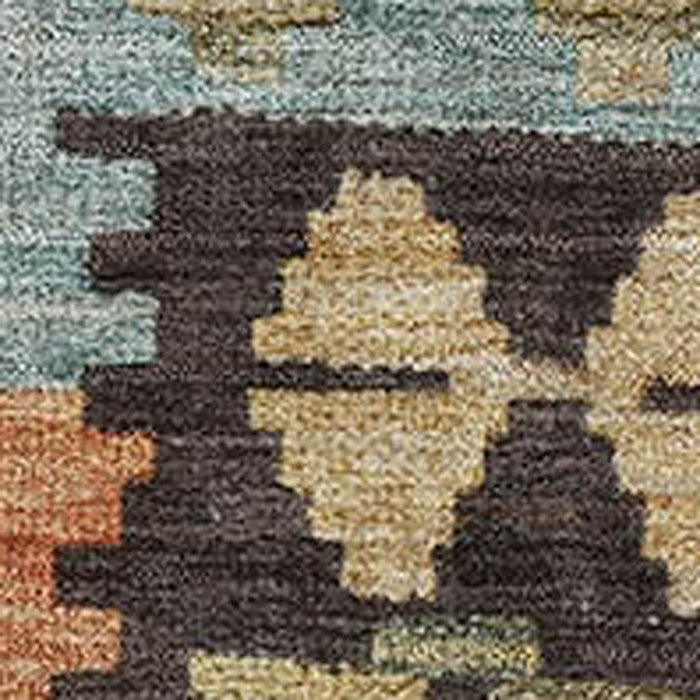 10' X 14' Tribal Washable Area Rug With UV Protection (707959) - Rust / Blue / Beige
