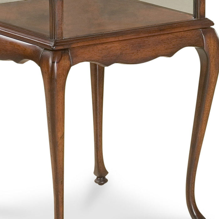 Glass Rectangular End Table - Dark Brown