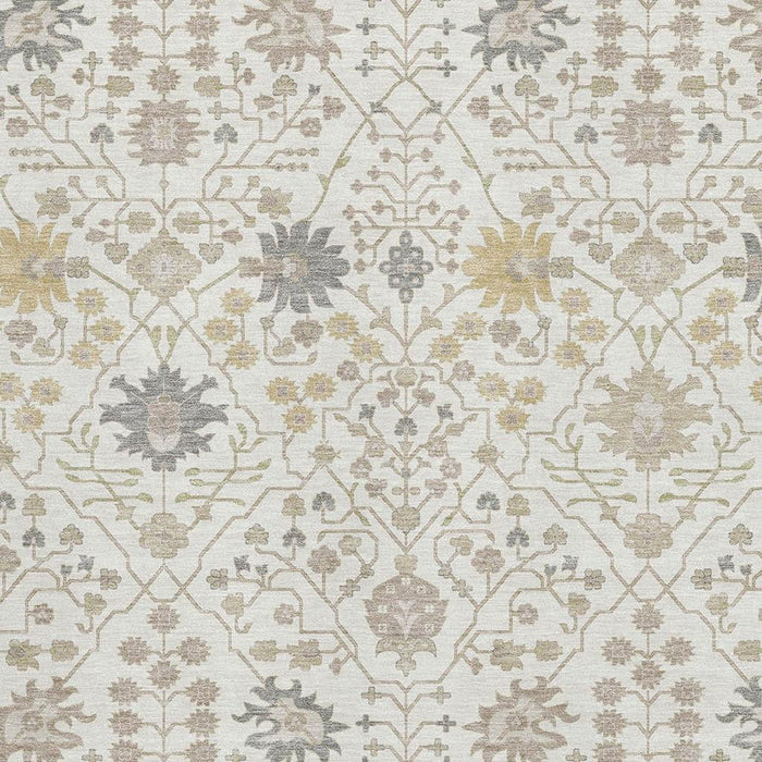 10' X 14' Oriental Washable Area Rug With UV Protection (679216) - Ivory / Beige / Gray