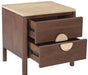Varenna 22-inch acacia wood nightstand by Meridian Furniture, accent piece with storage drawer and natural wood finish.