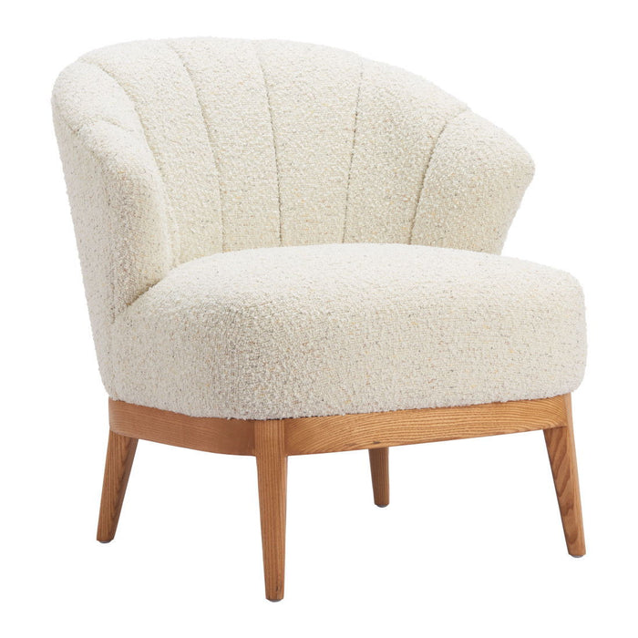 Upholstered Arm Chair - Beige / Brown