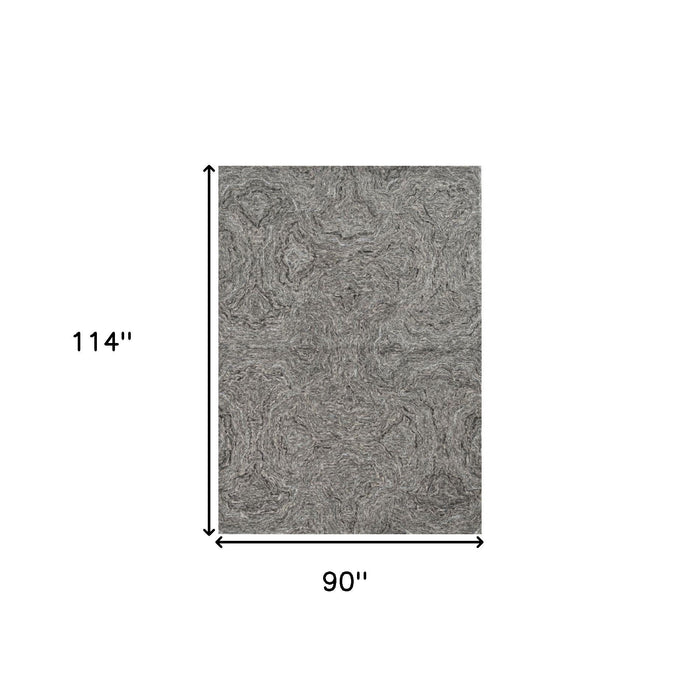 8' x 10' Wool Abstract Hand Tufted Area Rug - Gray