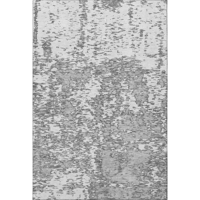 10' X 14' Abstract Washable Area Rug With UV Protection (675246) - Gray / Silver