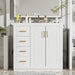 Giga bathroom vanity with sink, storage cabinet, three drawers, and soft-closing doors in a modern freestanding design.