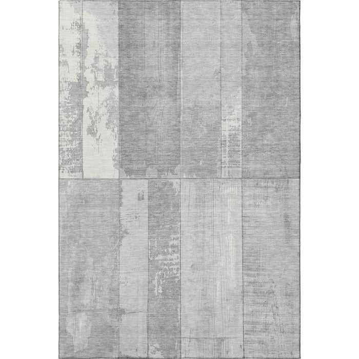 10' X 14' Geometric Washable Area Rug With UV Protection (706547) - Gray / Silver