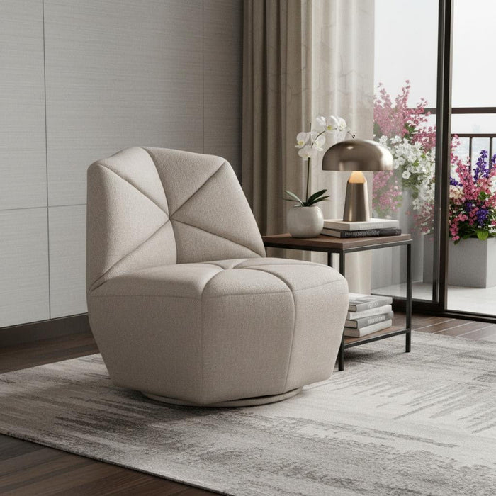 100% Polyester Solid Color Lounge Chair - Gray