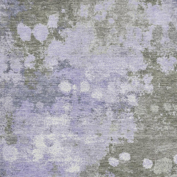 10' X 14' Abstract Washable Area Rug With UV Protection (710340) - Lavender / Taupe