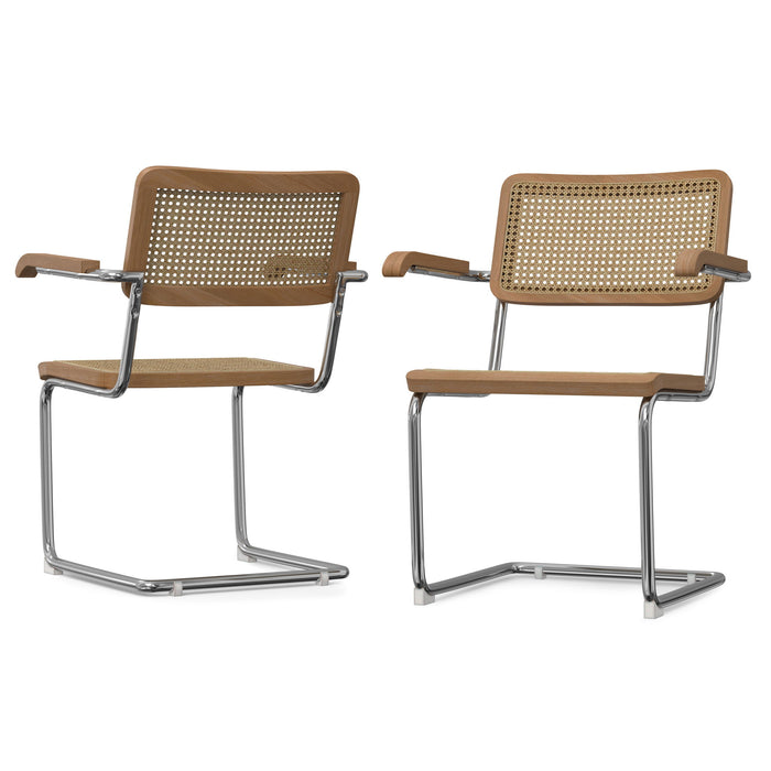 Wood Dining Parsons Chairs (Set of 2) - Natural / Gray