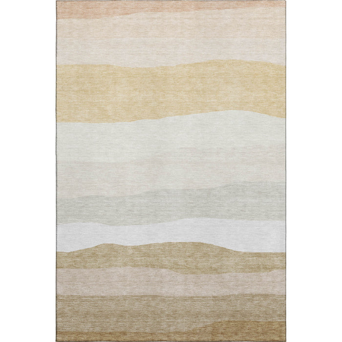 10' X 14' Striped Washable Area Rug With UV Protection (714907) - Wheat / Ivory