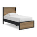 Signature Design by Ashley Kozmour Bookcase Complete Bed Frame in panel bed style with built-in bookshelf and modern wood finish.