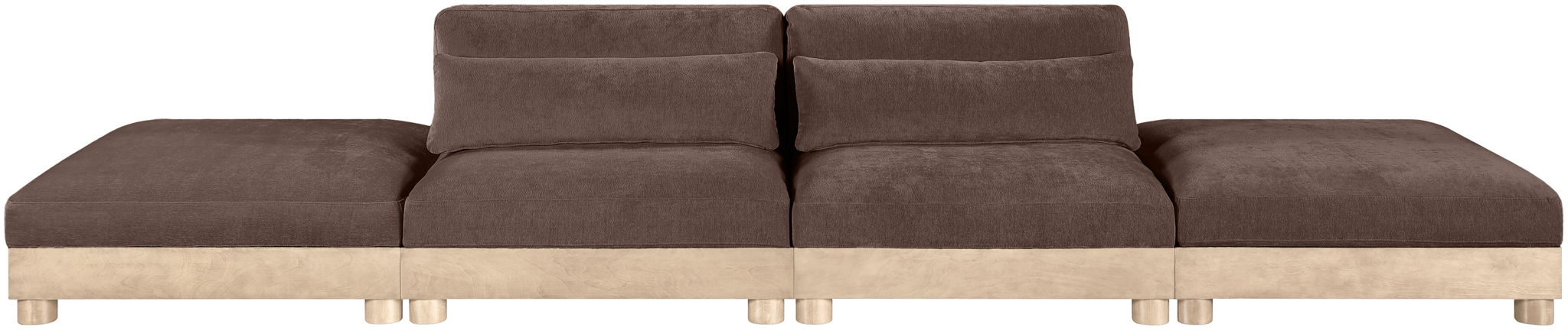Turin - Chenille Fabric Upholstered Modular Sectional - Brown