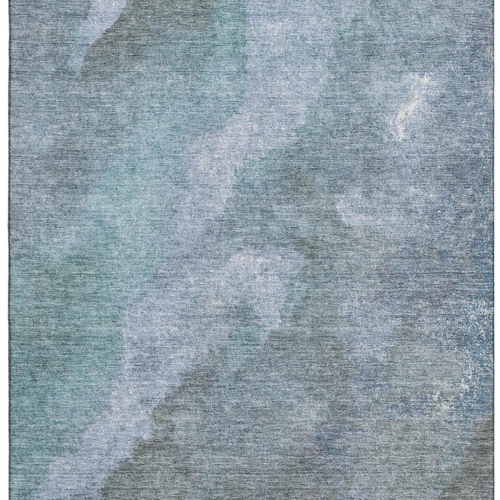 10' X 14' Abstract Washable Area Rug With UV Protection (710058) - Blue / Gray