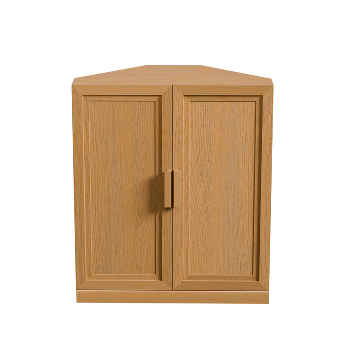 31" Wood Corner Accent Cabinet With Two Doors - Brown