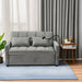 Giga 3-in-1 convertible sleeper sofa bed with modern fabric, adjustable backrest, USB ports, side pockets, cup holders, and swivel phone holder.