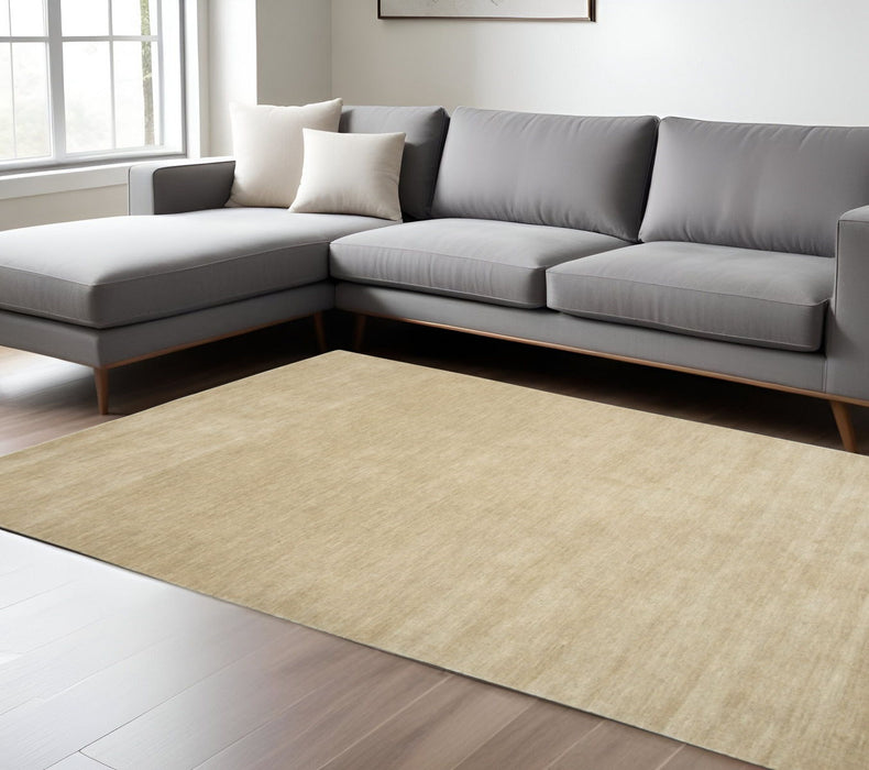 8' X 10' Wool Hand Woven Area Rug - Ivory