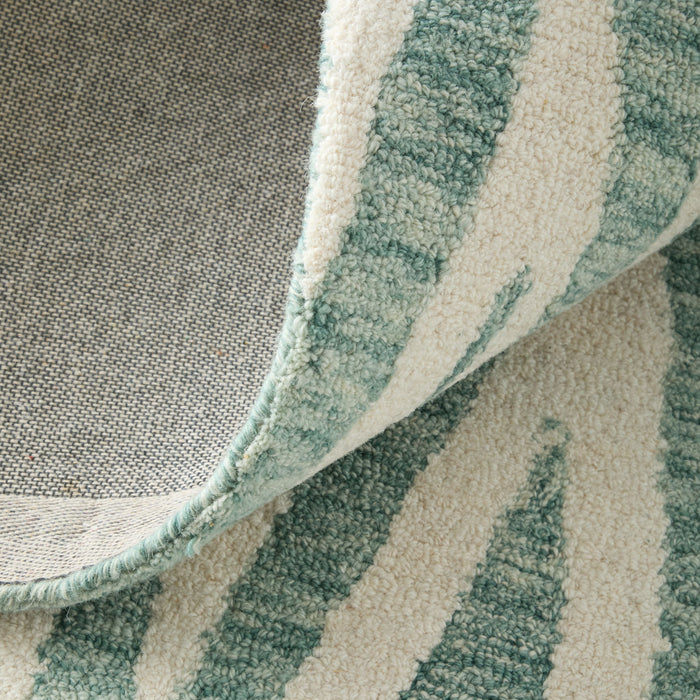 12' X 15' Wool Chevron Hand Tufted Area Rug (722358) - Blue / White