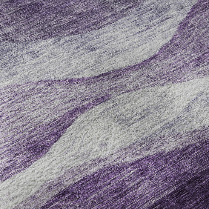 10' X 14' Abstract Washable Area Rug With UV Protection (686336) - Lavender / Lilac