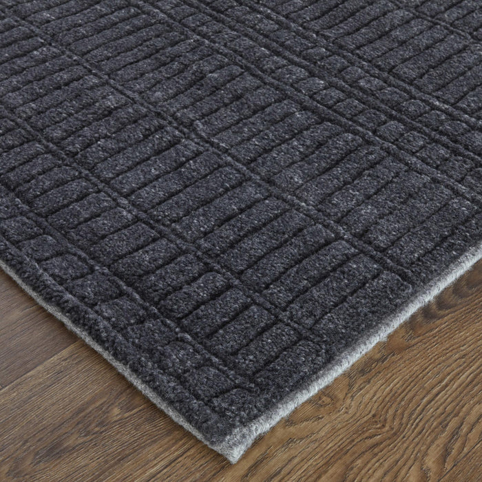 9' X 13' Wool Hand Knotted Area Rug (743931) - Black / Gray
