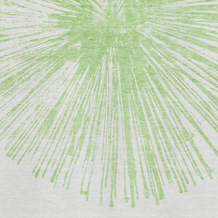 10' X 14' Abstract Washable Area Rug With UV Protection (653518) - Artichoke Green / Ivory