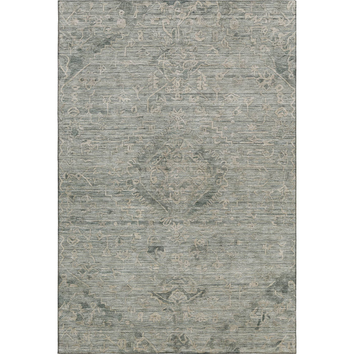 10' X 14' Medallion Washable Area Rug With UV Protection (684642) - Sage / Beige