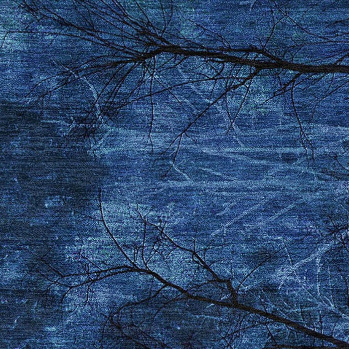 10' X 14' Floral Washable Area Rug With UV Protection (717278) - Blue / Charcoal