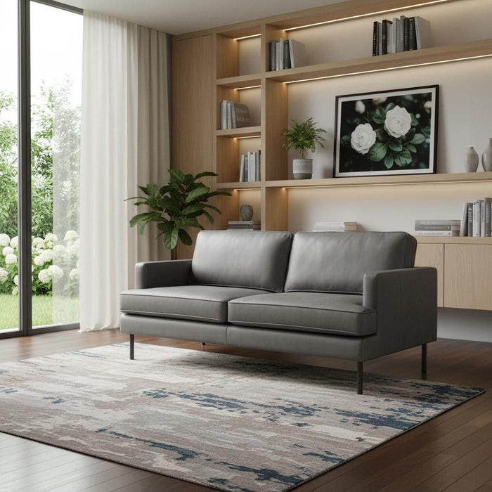 Sofa Polyester With Black Legs - Gray