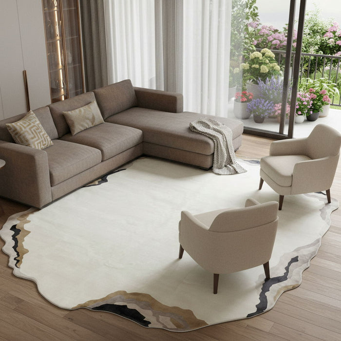7' X 9' Area Rug (722640) - Black / Cream / Gold