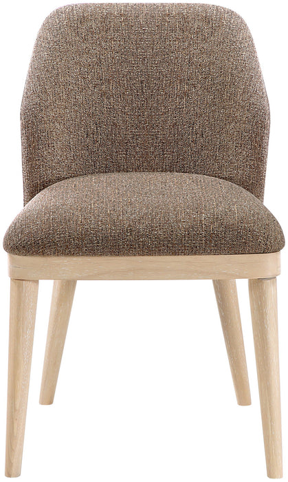 Valeo - Linen Textured Fabric Upholstered Dining Chair (Set of 2) - Painted Natural Base