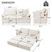 Giga pull out sofa bed with convertible sleeper design, side storage, and built-in USB-C charging ports, in a modern living room setting.