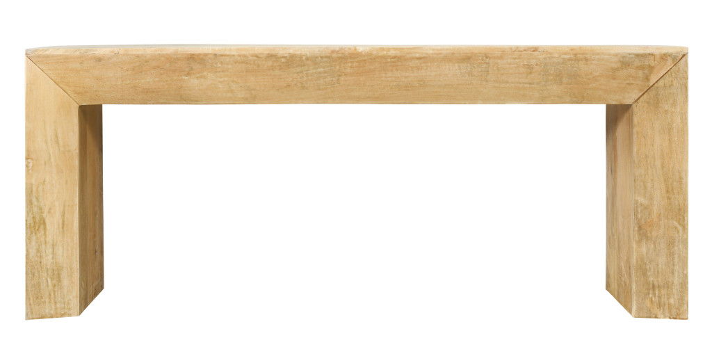 Solid Wood Distressed Sled Console Table - Natural