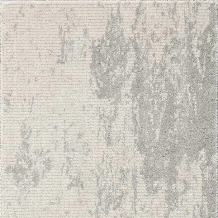 8' Abstract Non Skid Runner Rug (550509) - Ivory / Gray