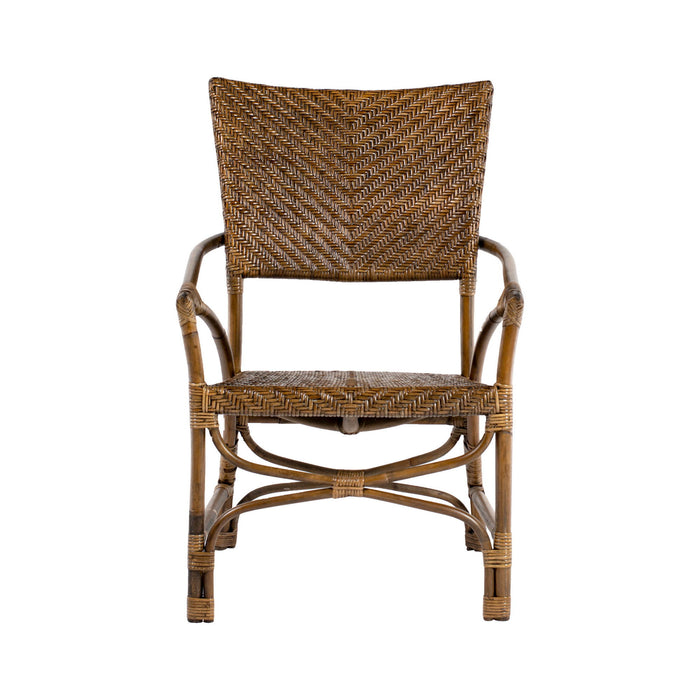 Rattan Open Back Dining Arm Chairs (Set of 2) - Natural