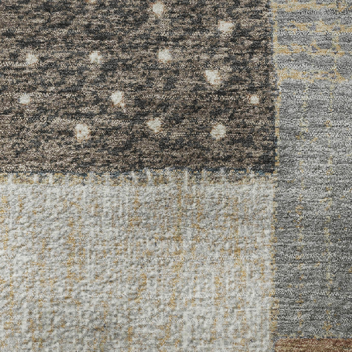 10' X 14' Geometric Washable Area Rug With UV Protection (709462) - Brown / Ivory / Gray